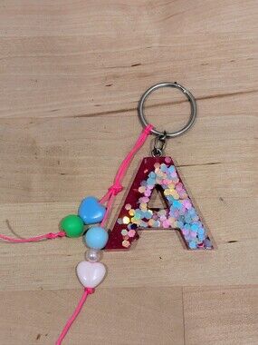 Personalized Letter A Keychain Bag Charm